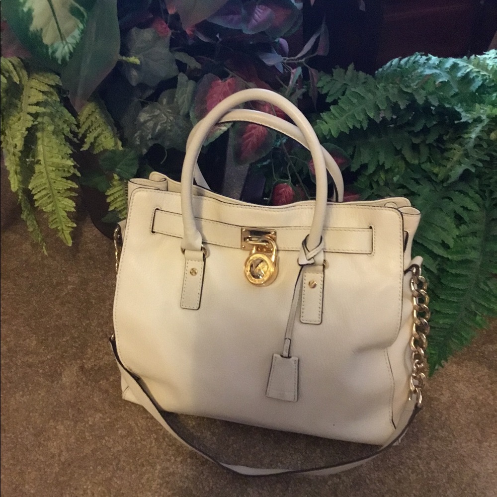MK Hamilton Off White Shoulder Strap & Handles Bag Purse